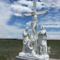 Carved holy large stone religious marble jesus cross sculpture crucifix statue